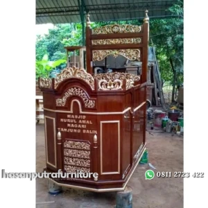 Mimbar masjid kayu jati terbaru mimbar mushola terbaik Indonesia Furniture