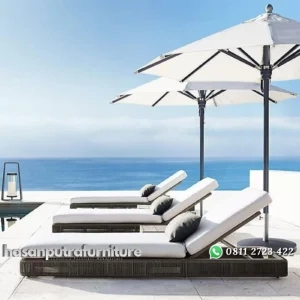 Kursi lonjer rotan sintetis kursi pantai terbaik Indonesia Furniture