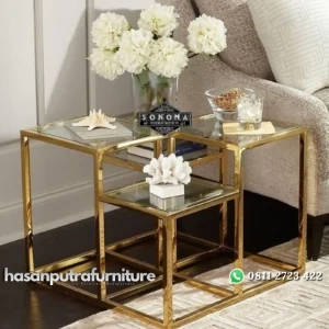 meja tamu stainless gold glosy kubus ( sofa tamu, sofa teras, dipan) Indonesia Furniture