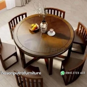 Kursi makan bundar terbaru kayu jati kursi makan modern Indonesia Furniture