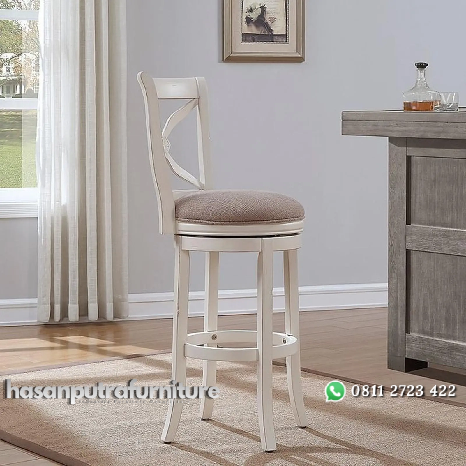 Kursi bar putar terbaru finishing duco putih Indonesia Furniture 1 Kursi bar putar terbaru finishing duco putih Indonesia Furniture