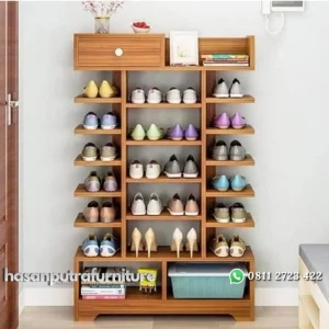 Rak sepatu terbaru kayu jati rak sepatu modern Indonesia Furniture