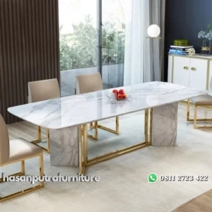 meja makan stainless gol marmer carara italy K6 ( pesanan pribadi ) Indonesia Furniture