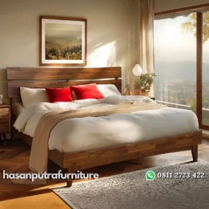 Acacias Tempat Tidur Minimalis Modern Kayu Jati Solid Hasan Putra Furniture Jepara - Indonesia Furniture