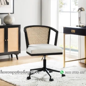 Ackeron Kursi Kerja Rotan Kayu Jati Jepara Hasan Putra Furniture Jepara - Indonesia Furniture