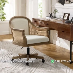 Ackeron Kursi Kerja Staff Kantor Rotan Unik Minimalis Hasan Putra Furniture Jepara - Indonesia Furniture