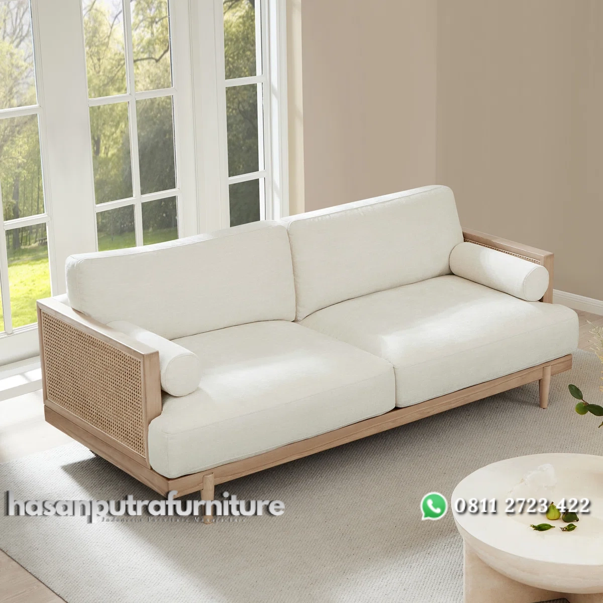 Ahlea Sofa Tamu 2 Seater Rotan Kayu Jati Minimalis Modern Hasan Putra Furniture Jepara - Indonesia Furniture 2 Ahlea Sofa Tamu 2 Seater Rotan Kayu Jati Minimalis Modern Hasan Putra Furniture Jepara - Indonesia Furniture - Gambar 2