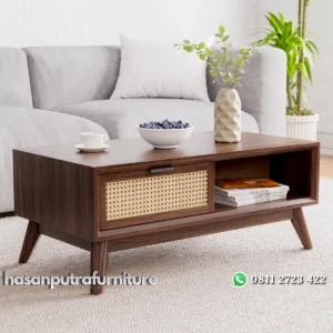 Ailia Meja Tamu Retro Rotan Desain Minimalis Terbaru Hasan Putra Furniture Jepara - Indonesia Furniture