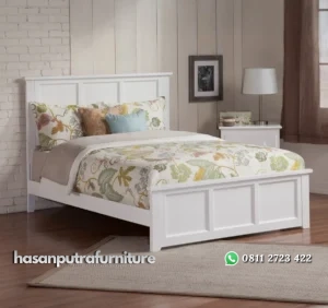 Amear Ranjang Tidur Cat Duco Putih Minimalis Modern Hasan Putra Furniture Jepara - Indonesia Furniture
