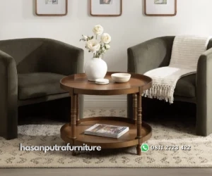 Amelia Meja Tamu Bundar Klasik Minimalis Modern Terbaru Hasan Putra Furniture Jepara - Indonesia Furniture