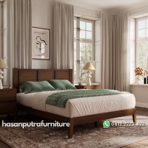 Ariana Tempat Tidur Kayu Jati Solid Minimalis Modern Hasan Putra Furniture Jepara - Indonesia Furniture