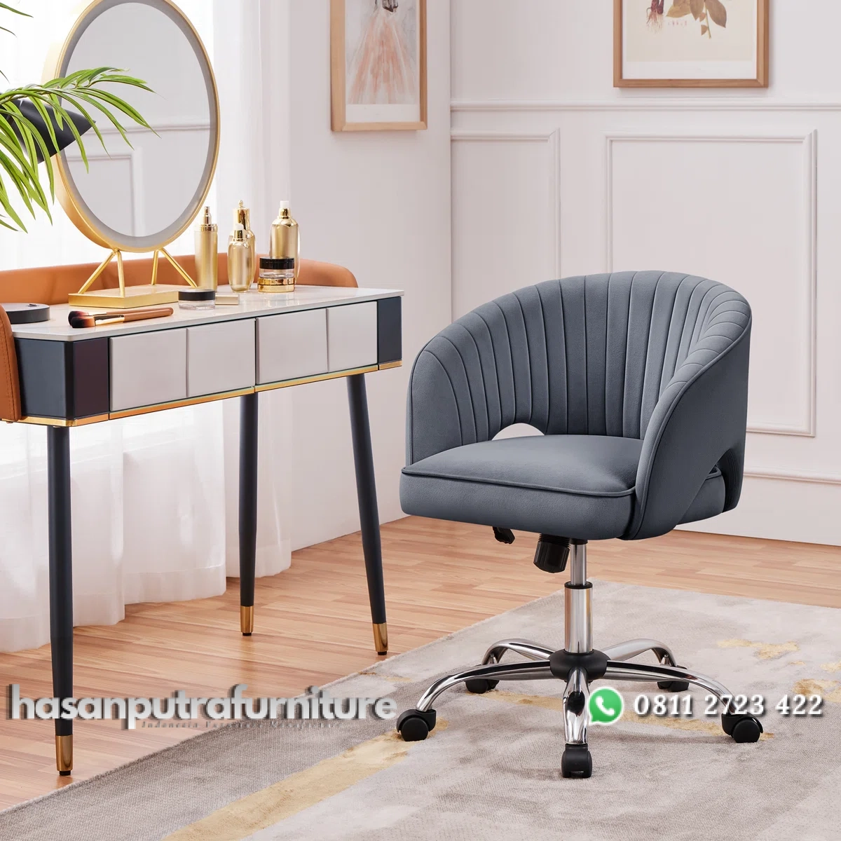 Arlo Kursi Kerja Kantor Minimalis Modern Kain Beludru Hasan Putra Furniture Jepara - Indonesia Furniture 1 Arlo Kursi Kerja Kantor Minimalis Modern Kain Beludru Hasan Putra Furniture Jepara - Indonesia Furniture