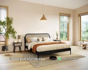 Beiro Tempat Tidur Rotan Kayu Jati Minimalis Modern Hasan Putra Furniture Jepara - Indonesia Furniture