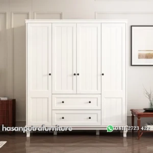 Bhasinger Lemari Pakaian 4 Pintu Cat Duco Klasik Minimalis Hasan Putra Furniture Jepara - Indonesia Furniture
