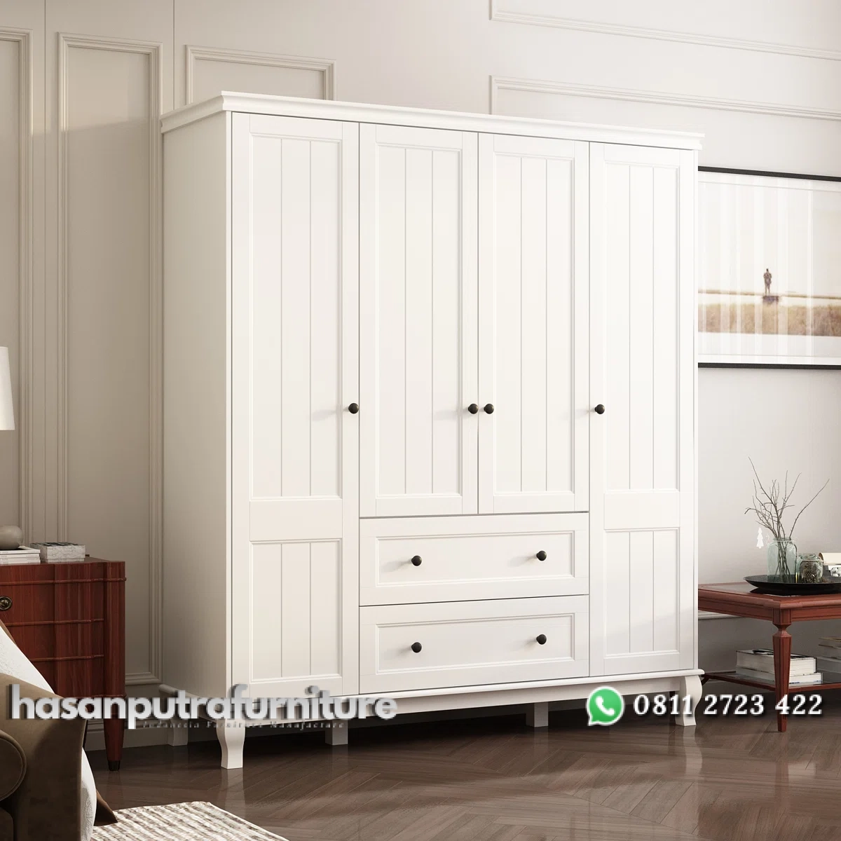 Bhasinger Lemari Pakaian 4 Pintu Cat Duco Klasik Minimalis Hasan Putra Furniture Jepara - Indonesia Furniture 2 Bhasinger Lemari Pakaian 4 Pintu Cat Duco Klasik Minimalis Hasan Putra Furniture Jepara - Indonesia Furniture - Gambar 2