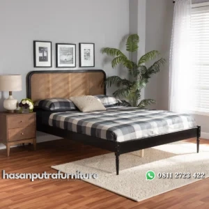 Bhorgid Ranjang Tidur Rotan Kayu Jati Minimalis Hasan Putra Furniture Jepara - Indonesia Furniture