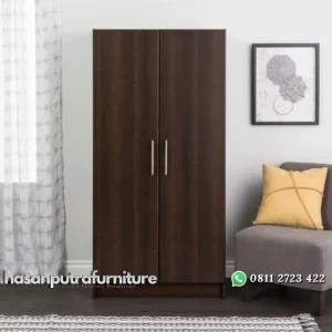 Bucholz Lemari Pakaian 2 Pintu Kayu Jati Minimalis Hasan Putra Furniture Jepara - Indonesia Furniture