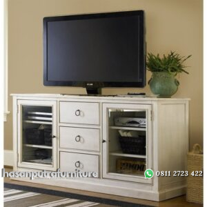 Bufet TV Cat Duco Putih Hasan Putra Furniture Jepara - Indonesia Furniture