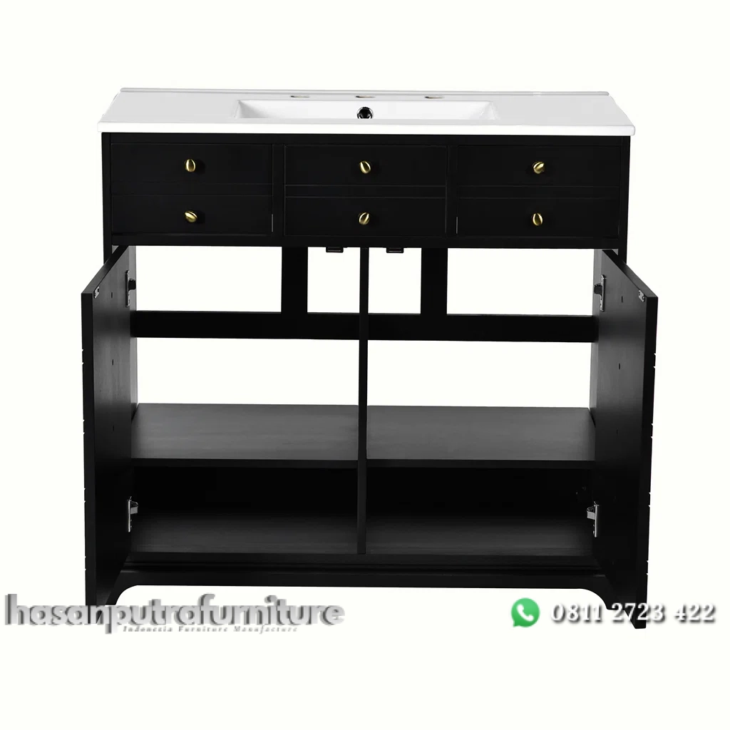 CANDRI Wastafel Kabinet Laci Cat Duco Hitam Minimalis Hasan Putra Furniture Jepara - Indonesia Furniture 3 CANDRI Wastafel Kabinet Laci Cat Duco Hitam Minimalis Hasan Putra Furniture Jepara - Indonesia Furniture - Gambar 3