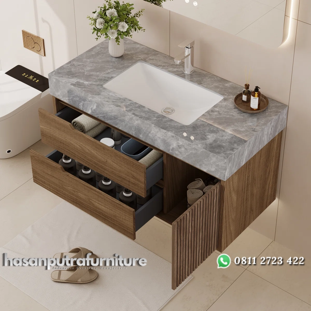 CLARRA Wastafel 2 Laci 1 Pintu Plywood Tacosheet Minimalis Hasan Putra Furniture Jepara - Indonesia Furniture 2 CLARRA Wastafel 2 Laci 1 Pintu Plywood Tacosheet Minimalis Hasan Putra Furniture Jepara - Indonesia Furniture - Gambar 2