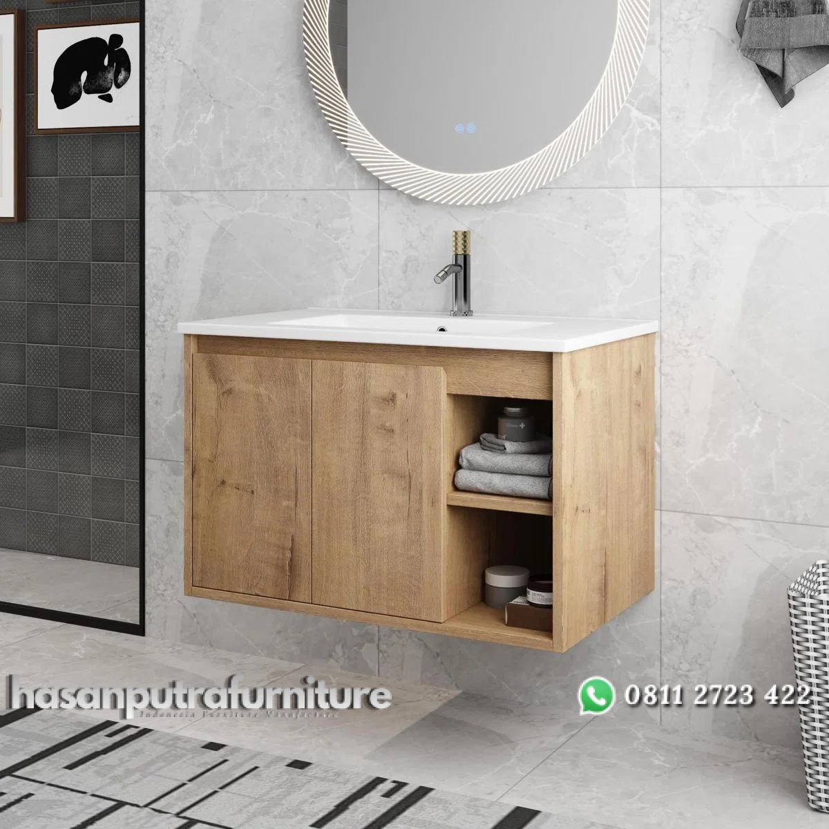 DINNA Wastafel Kabinet Kayu Jati Minimalis Modern Hasan Putra Furniture Jepara - Indonesia Furniture 2 DINNA Wastafel Kabinet Kayu Jati Minimalis Modern Hasan Putra Furniture Jepara - Indonesia Furniture - Gambar 2