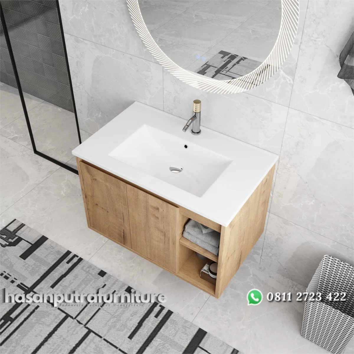 DINNA Wastafel Kabinet Kayu Jati Minimalis Modern Hasan Putra Furniture Jepara - Indonesia Furniture 3 DINNA Wastafel Kabinet Kayu Jati Minimalis Modern Hasan Putra Furniture Jepara - Indonesia Furniture - Gambar 3