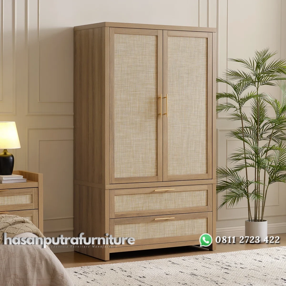 Dakota Lemari Pakaian Rotan 2 Pintu Kayu Jati Minimalis Hasan Putra Furniture Jepara - Indonesia Furniture 1 Dakota Lemari Pakaian Rotan 2 Pintu Kayu Jati Minimalis Hasan Putra Furniture Jepara - Indonesia Furniture