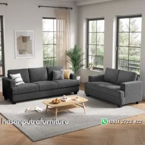 Dammara Set Sofa Tamu Minimalis Terbaru Kain Canvas Hasan Putra Furniture Jepara - Indonesia Furniture