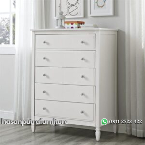 Drawer Lemari Laci Cat Duco Putih Hasan Putra Furniture Jepara - Indonesia Furniture