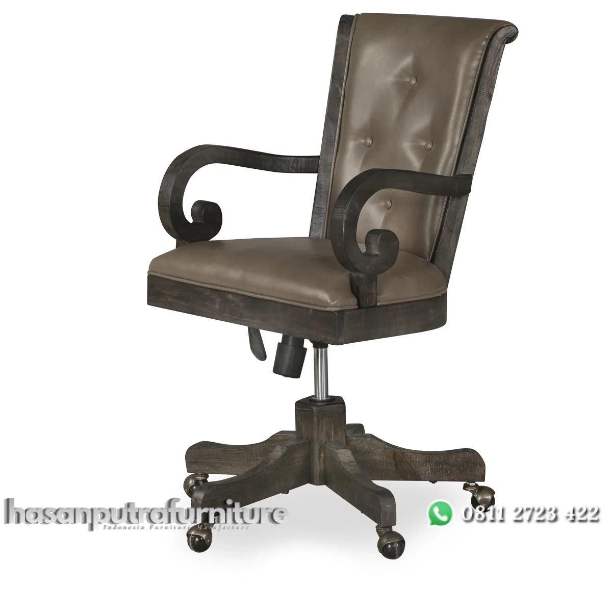 Elienton Kursi Kerja Kantor Kayu Jati Solid Klasik Hasan Putra Furniture Jepara - Indonesia Furniture 4 Elienton Kursi Kerja Kantor Kayu Jati Solid Klasik Hasan Putra Furniture Jepara - Indonesia Furniture - Gambar 4