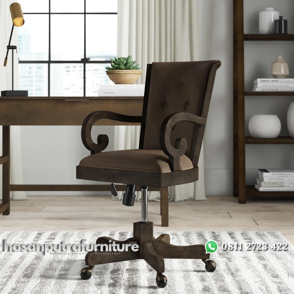 Elienton Kursi Kerja Kantor Kayu Jati Solid Klasik Hasan Putra Furniture Jepara - Indonesia Furniture 1 Elienton Kursi Kerja Kantor Kayu Jati Solid Klasik Hasan Putra Furniture Jepara - Indonesia Furniture