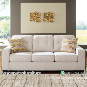 Fanciful Sofa Tamu 3 Seater Minimalis Modern Kain Canvas Hasan Putra Furniture Jepara - Indonesia Furniture