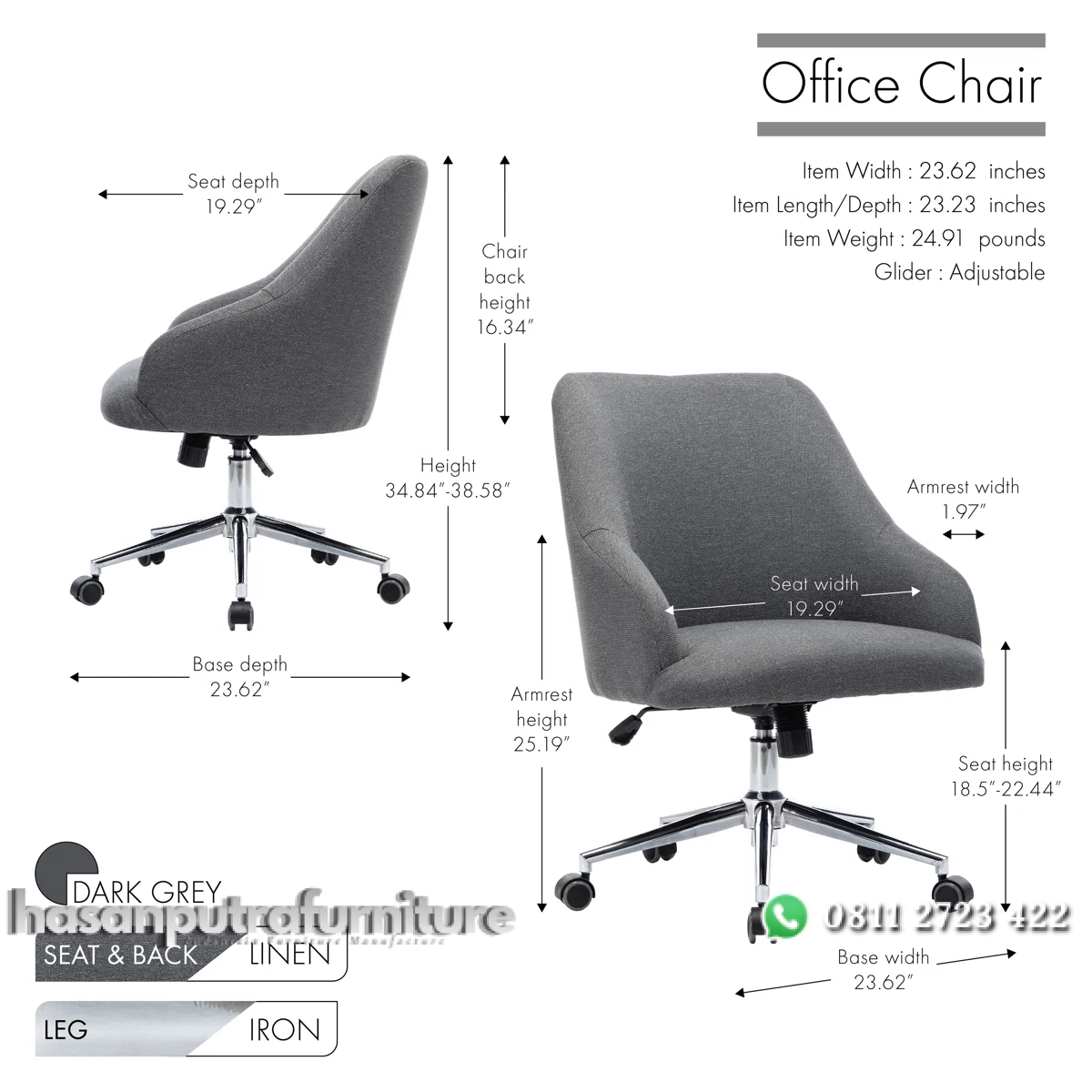 Felyx Kursi Putar Staff Kantor Minimalis Terbaru Hasan Putra Furniture Jepara - Indonesia Furniture 4 Felyx Kursi Putar Staff Kantor Minimalis Terbaru Hasan Putra Furniture Jepara - Indonesia Furniture - Gambar 4
