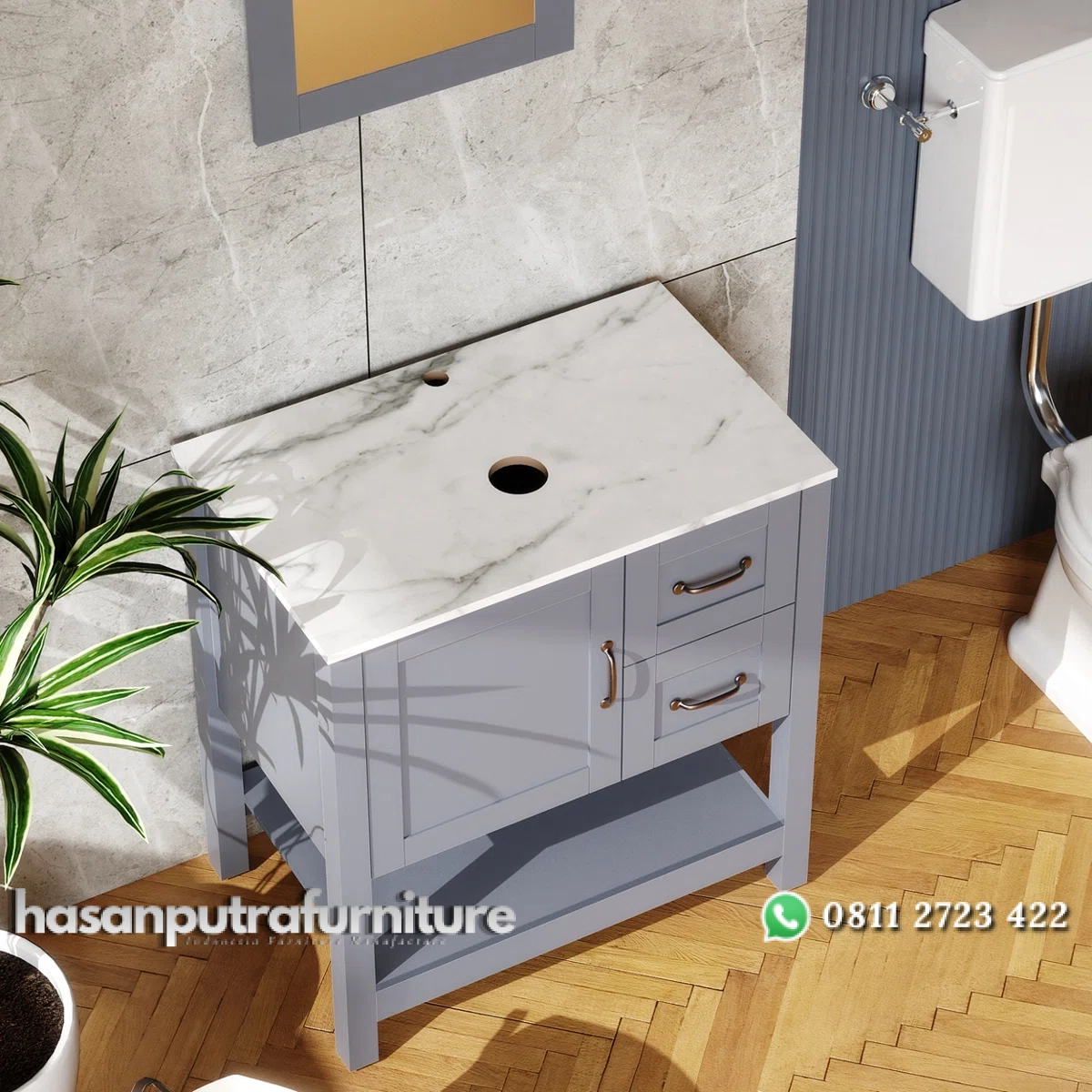 GRACE Wastafel Cabinet Cat Duco Abu Minimalis Hasan Putra Furniture Jepara - Indonesia Furniture 3 GRACE Wastafel Cabinet Cat Duco Abu Minimalis Hasan Putra Furniture Jepara - Indonesia Furniture - Gambar 3