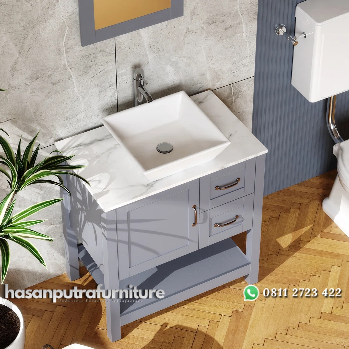 GRACE Wastafel Cabinet Cat Duco Abu Minimalis Hasan Putra Furniture Jepara - Indonesia Furniture 4 GRACE Wastafel Cabinet Cat Duco Abu Minimalis Hasan Putra Furniture Jepara - Indonesia Furniture - Gambar 4