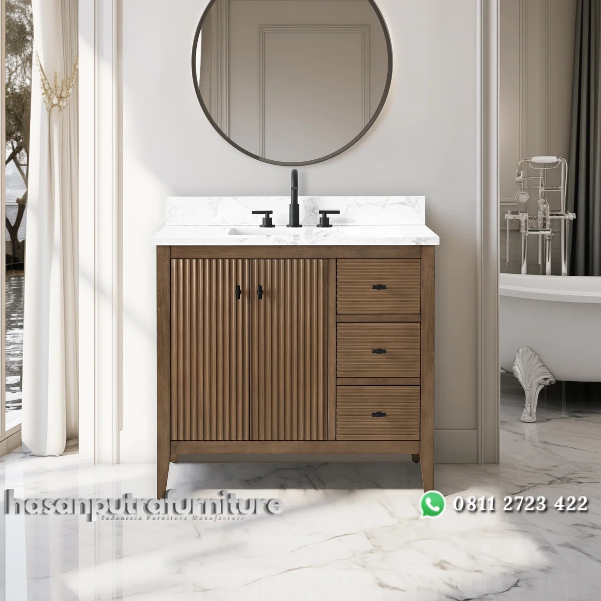 HARA Wastafel Cabinat Laci Kayu Jati Minimalis Hasan Putra Furniture Jepara - Indonesia Furniture 1 HARA Wastafel Cabinat Laci Kayu Jati Minimalis Hasan Putra Furniture Jepara - Indonesia Furniture