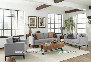 Jareddy Set Sofa Tamu Minimalis Modern Kain Canvas Hasan Putra Furniture Jepara - Indonesia Furniture