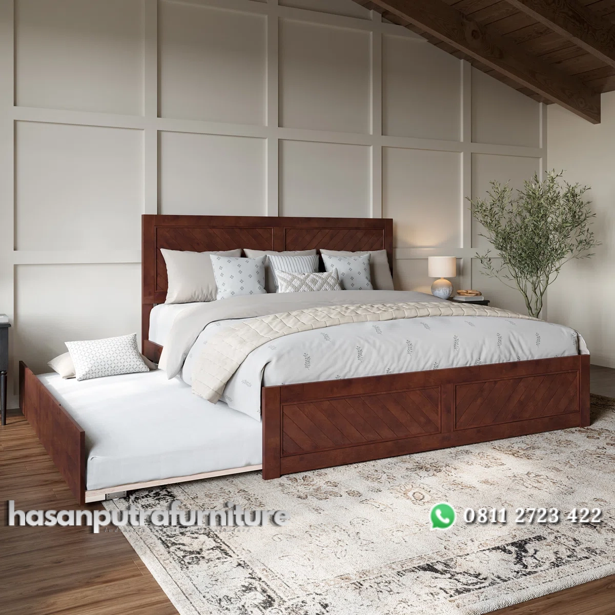 Jeinny Tempat Tidur Double Bed Kayu Jati Minimalis Hasan Putra Furniture Jepara - Indonesia Furniture 2 Jeinny Tempat Tidur Double Bed Kayu Jati Minimalis Hasan Putra Furniture Jepara - Indonesia Furniture - Gambar 2