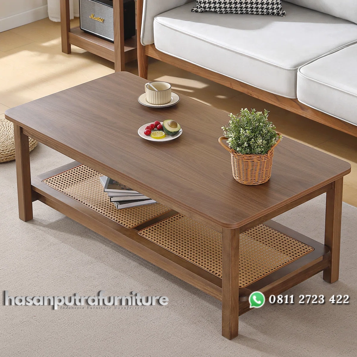 Jovinda Meja Tamu Unik Rotan Minimalis Modern Kayu Jati Hasan Putra Furniture Jepara - Indonesia Furniture 2 Jovinda Meja Tamu Unik Rotan Minimalis Modern Kayu Jati Hasan Putra Furniture Jepara - Indonesia Furniture - Gambar 2
