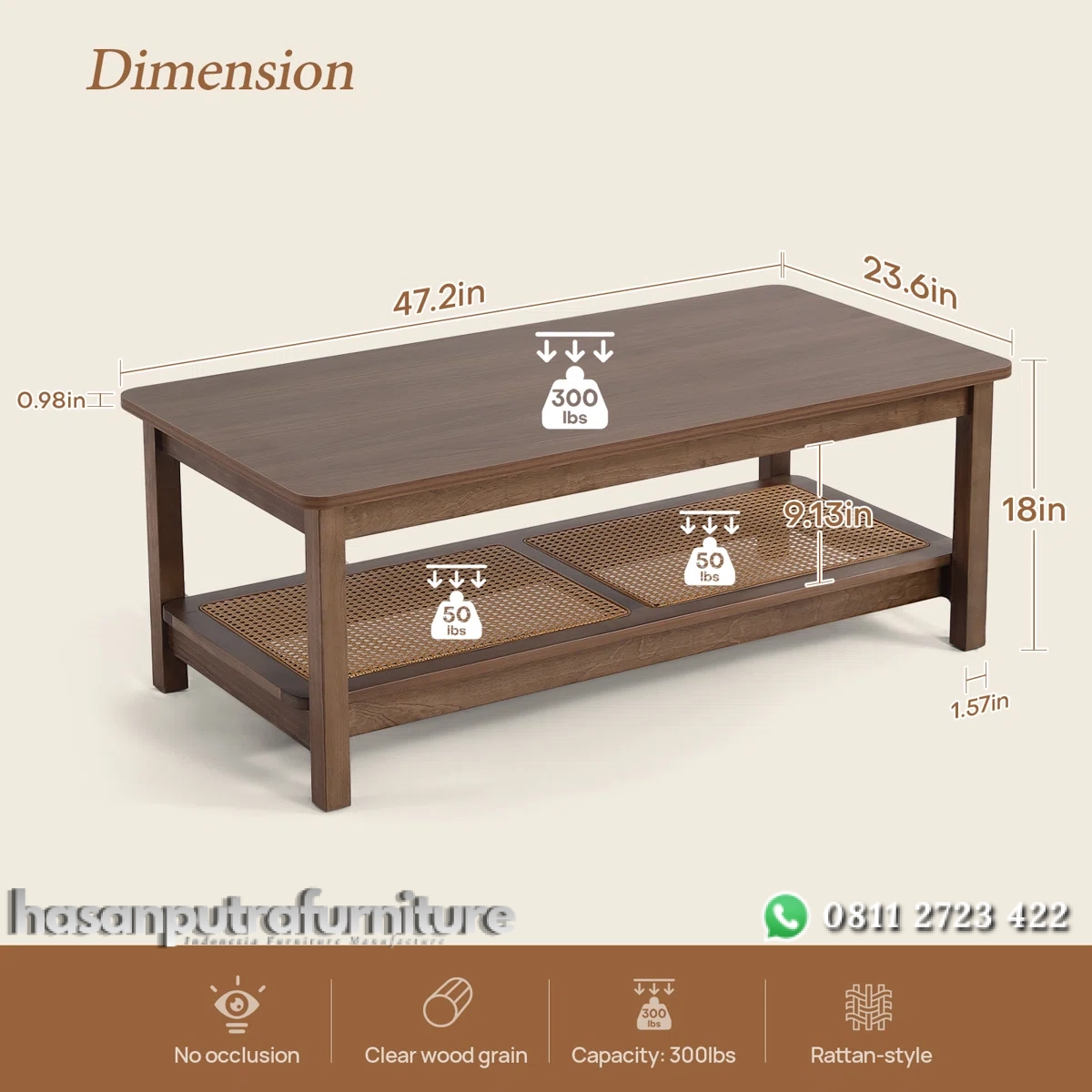 Jovinda Meja Tamu Unik Rotan Minimalis Modern Kayu Jati Hasan Putra Furniture Jepara - Indonesia Furniture 3 Jovinda Meja Tamu Unik Rotan Minimalis Modern Kayu Jati Hasan Putra Furniture Jepara - Indonesia Furniture - Gambar 3