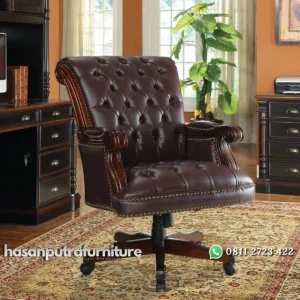 Kursi Kerja Kantor Executive Kayu Jati Klasik Minimalis Hasan Putra Furniture Jepara - Indonesia Furniture