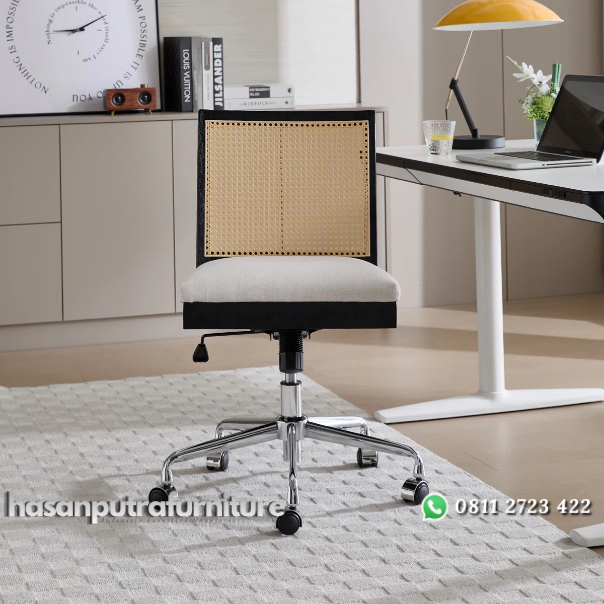 Kursi Kerja Kantor Anyaman Rotan Kayu Jati Hasan Putra Furniture Jepara - Indonesia Furniture 2 Kursi Kerja Kantor Anyaman Rotan Kayu Jati Hasan Putra Furniture Jepara - Indonesia Furniture - Gambar 2