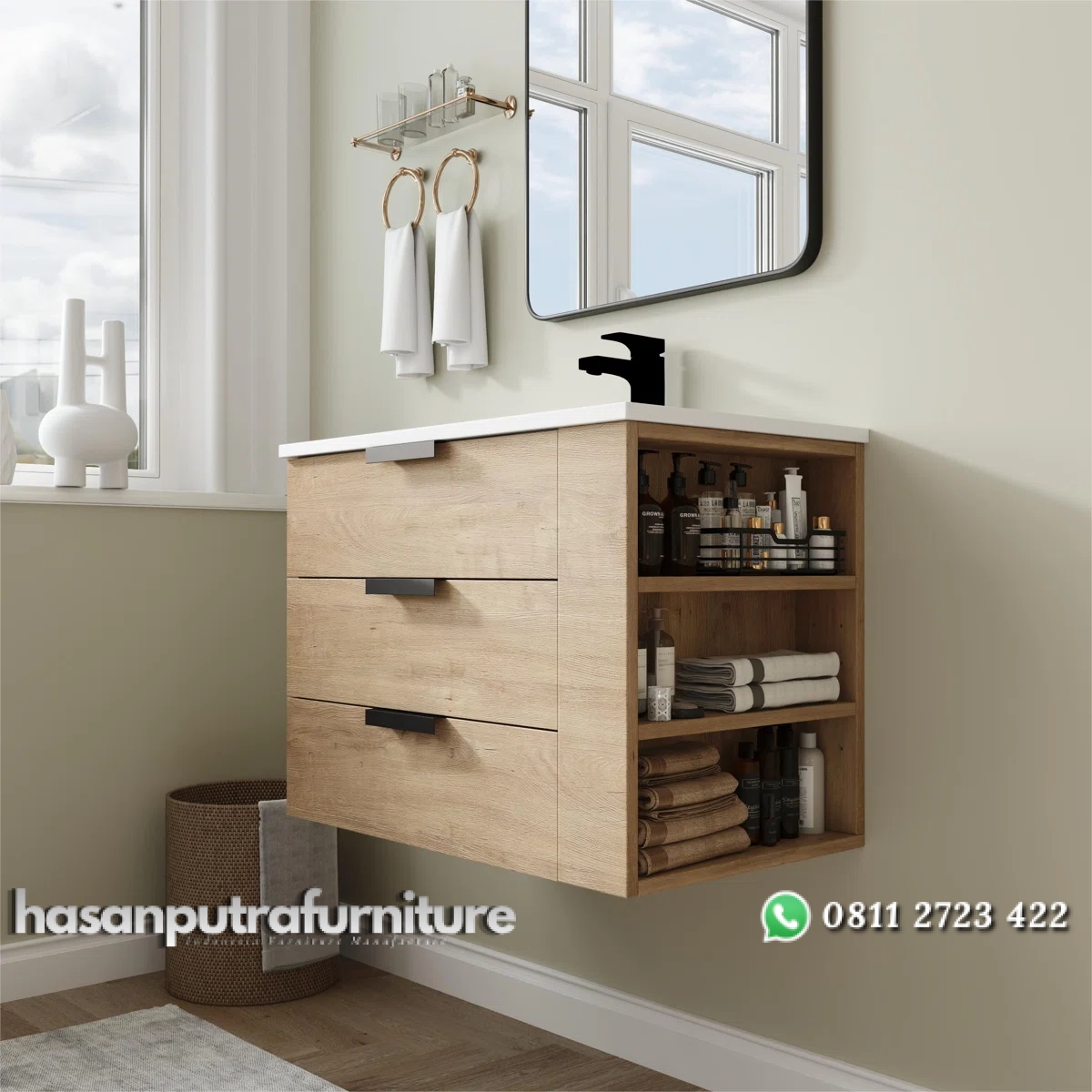 LANA Wastafel Kabinet Minimalis Modern Kayu Jati Hasan Putra Furniture Jepara - Indonesia Furniture 2 LANA Wastafel Kabinet Minimalis Modern Kayu Jati Hasan Putra Furniture Jepara - Indonesia Furniture - Gambar 2