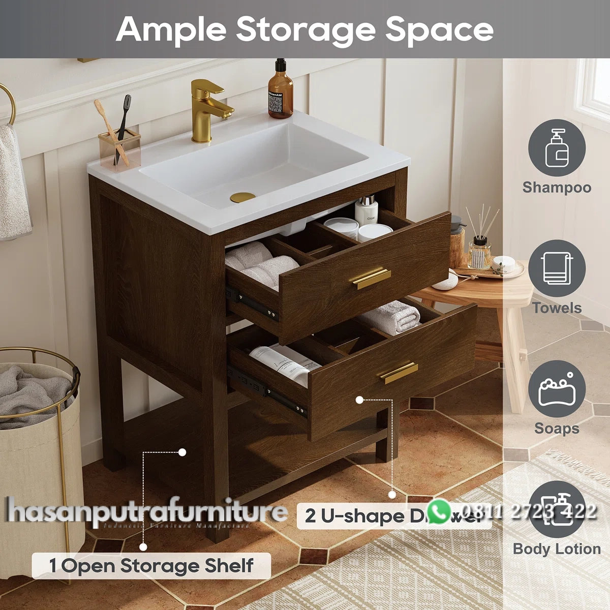 LEXI Wastafel Kabinet Kayu Jati Minimalis Modern Hasan Putra Furniture Jepara - Indonesia Furniture 3 LEXI Wastafel Kabinet Kayu Jati Minimalis Modern Hasan Putra Furniture Jepara - Indonesia Furniture - Gambar 3