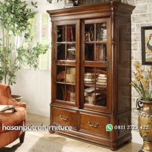 Lemari Buku Kayu Jati Furniture Hasan Putra Furniture Jepara - Indonesia Furniture