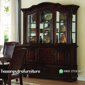 Lemari Dapur Pajangan Kaca Minimalis Hasan Putra Furniture Jepara - Indonesia Furniture