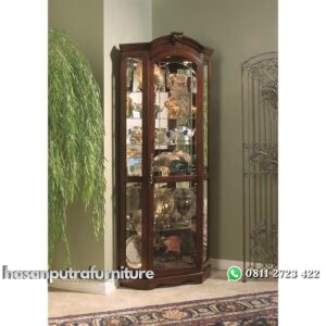 Lemari Hias Kaca Minimalis Jati Hasan Putra Furniture Jepara - Indonesia Furniture