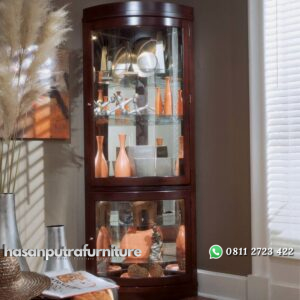 Lemari Hias Sudut Jati Minimalis Hasan Putra Furniture Jepara - Indonesia Furniture