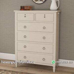 Lemari Laci Minimalis Cat Duco Putih Hasan Putra Furniture Jepara - Indonesia Furniture