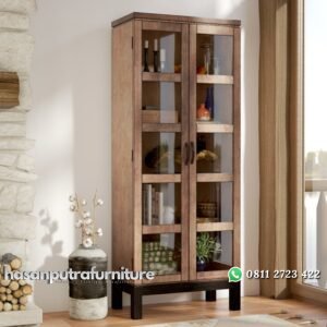 Lemari Pajangan Kayu Jati Minimalis Hasan Putra Furniture Jepara - Indonesia Furniture